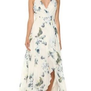 Designer Jenny Yoo Bridesmaid Dress "Farrah"  Cream Floral Sage 10 12 16